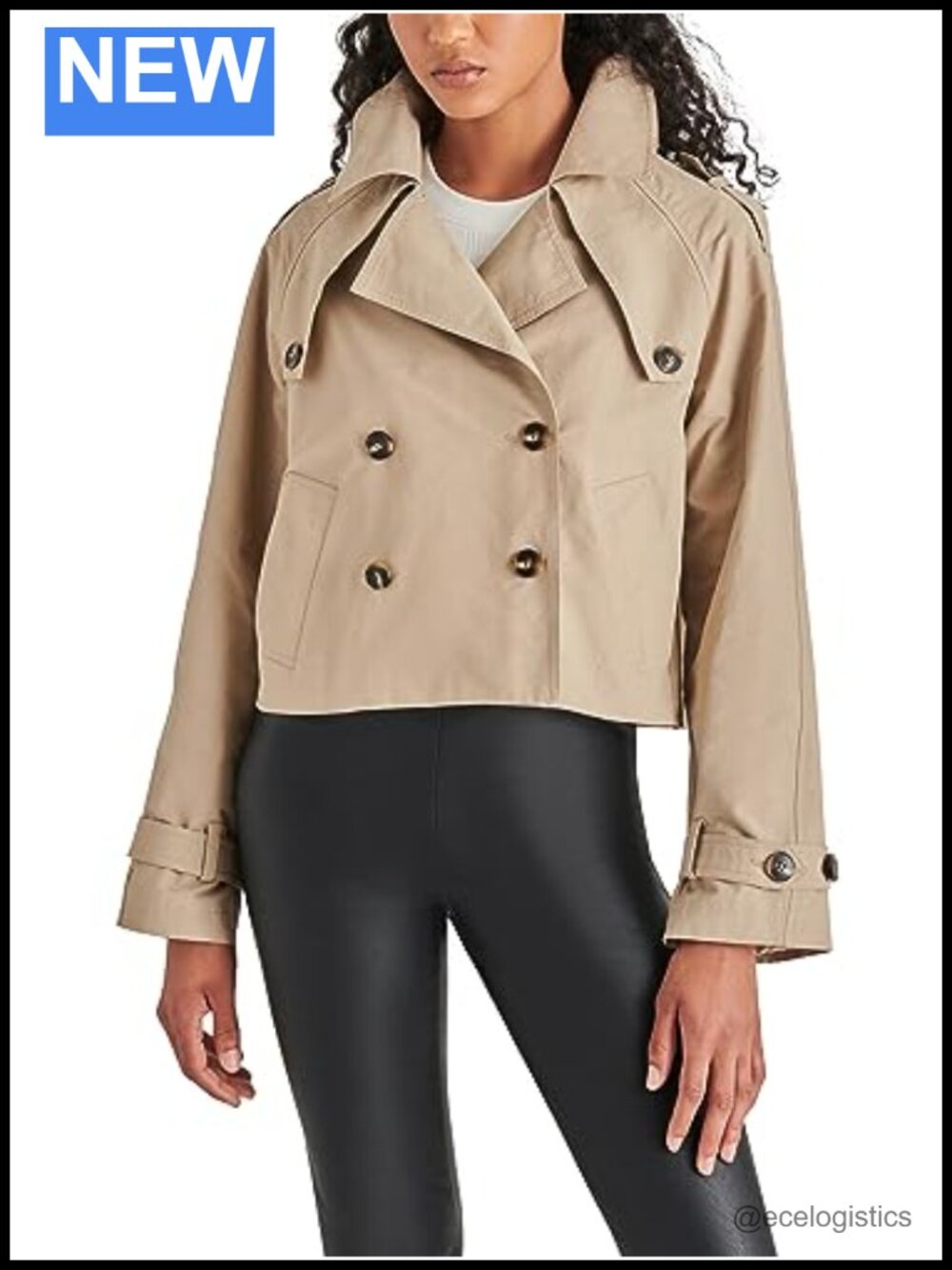 Women's Casual Trench Coat Long Sleeve Water Repellent Button